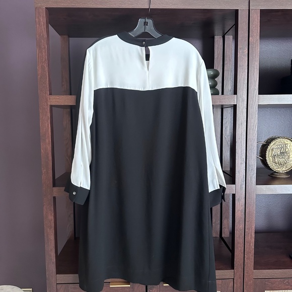 BCBGMaxAzria Black and White Swing Dress with Pockets Size Large - Picture 2 of 7